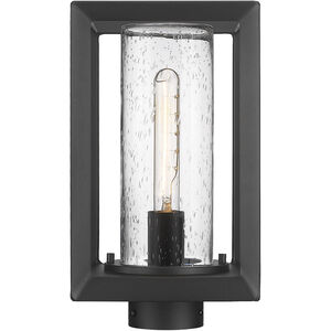 Smyth 1 Light 13 inch Natural Black Outdoor Post Light in Seeded Glass